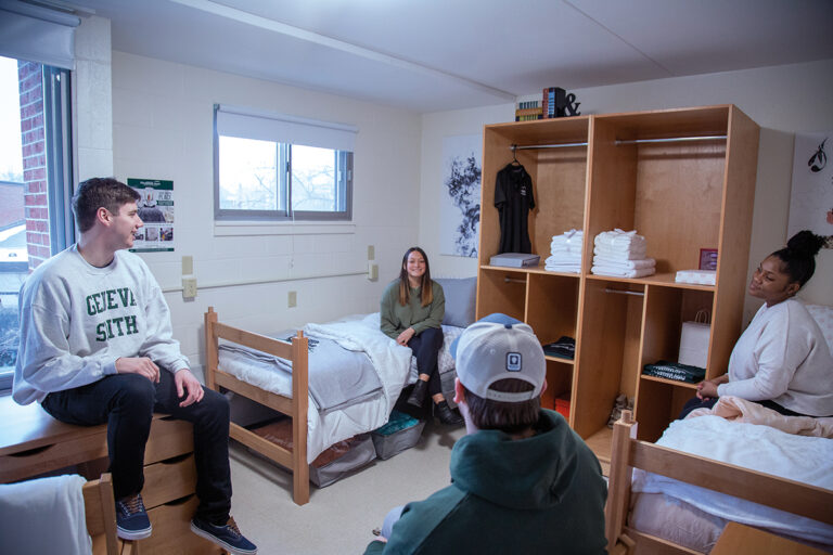 4 students in a dorm room